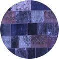 thumbnail image 1 of Ahgly Company Machine Washable Indoor Round Patchwork Blue Transitional Area Rugs, 8' Round, 1 of 4