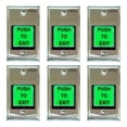 thumbnail image 1 of Visionis 6 Pack FPC-7493 VIS-7000 Green Square Push to Exit Button Stainless Steel for Door Access Control with LED Light, NC, COM and NO Outputs, 1 of 4