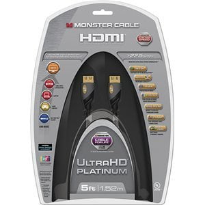 Monster Ultra HD Platinum Ultra High Speed HDMI Cable with Ethernet - 5 Feet