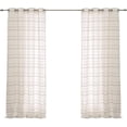 thumbnail image 1 of Quality Home Color Striped Faux Linen 2 Panel Curtain Set 96" Length, 1 of 5