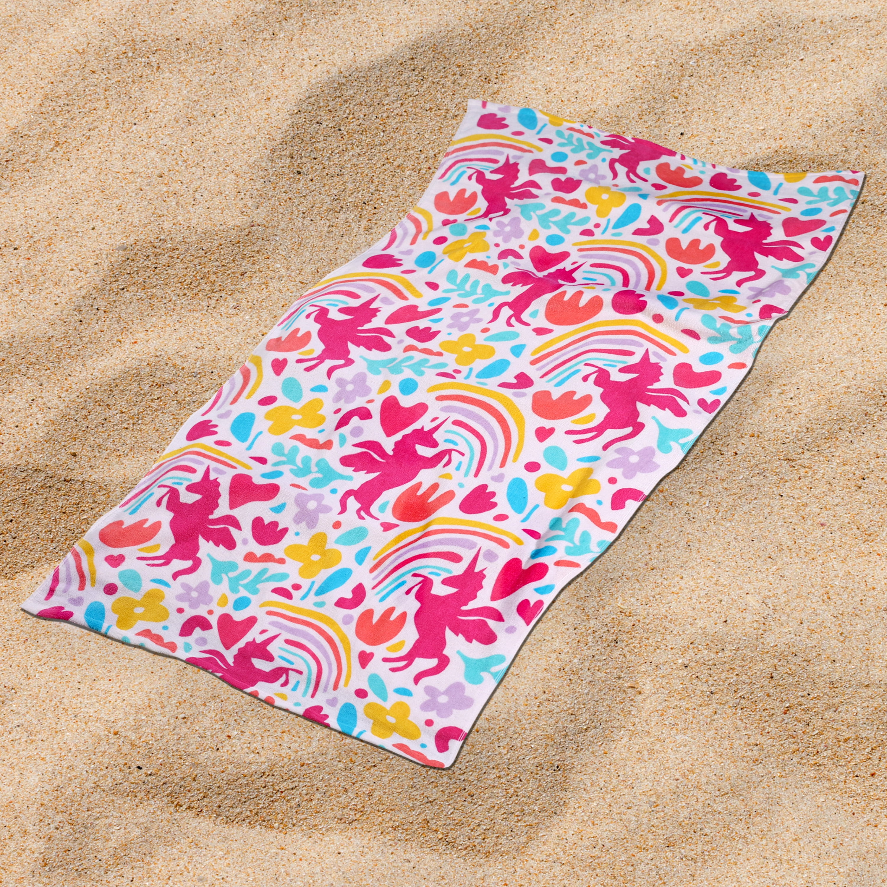ASPMIZ Unicorn Beach Towels for Kids, Microfiber Rainbow Bath Towels  Oversized, Cute Beach Bath Towels for
