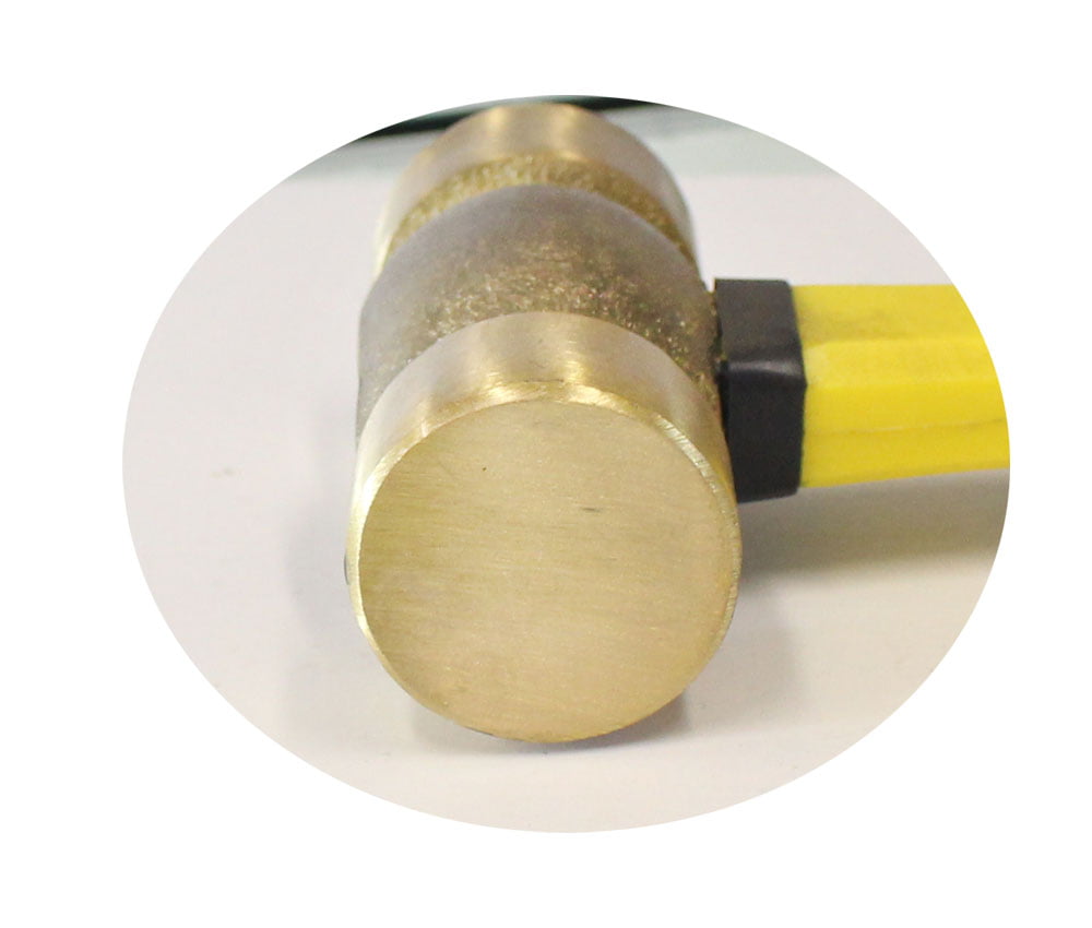 ARTESIA TOOL 12.5 (31.8 cm) Brass Head Hammer, 32 oz (907.2 g) Weight, Double-Sided Head, 6.5 (16.5 cm) Fiberglass Handle
