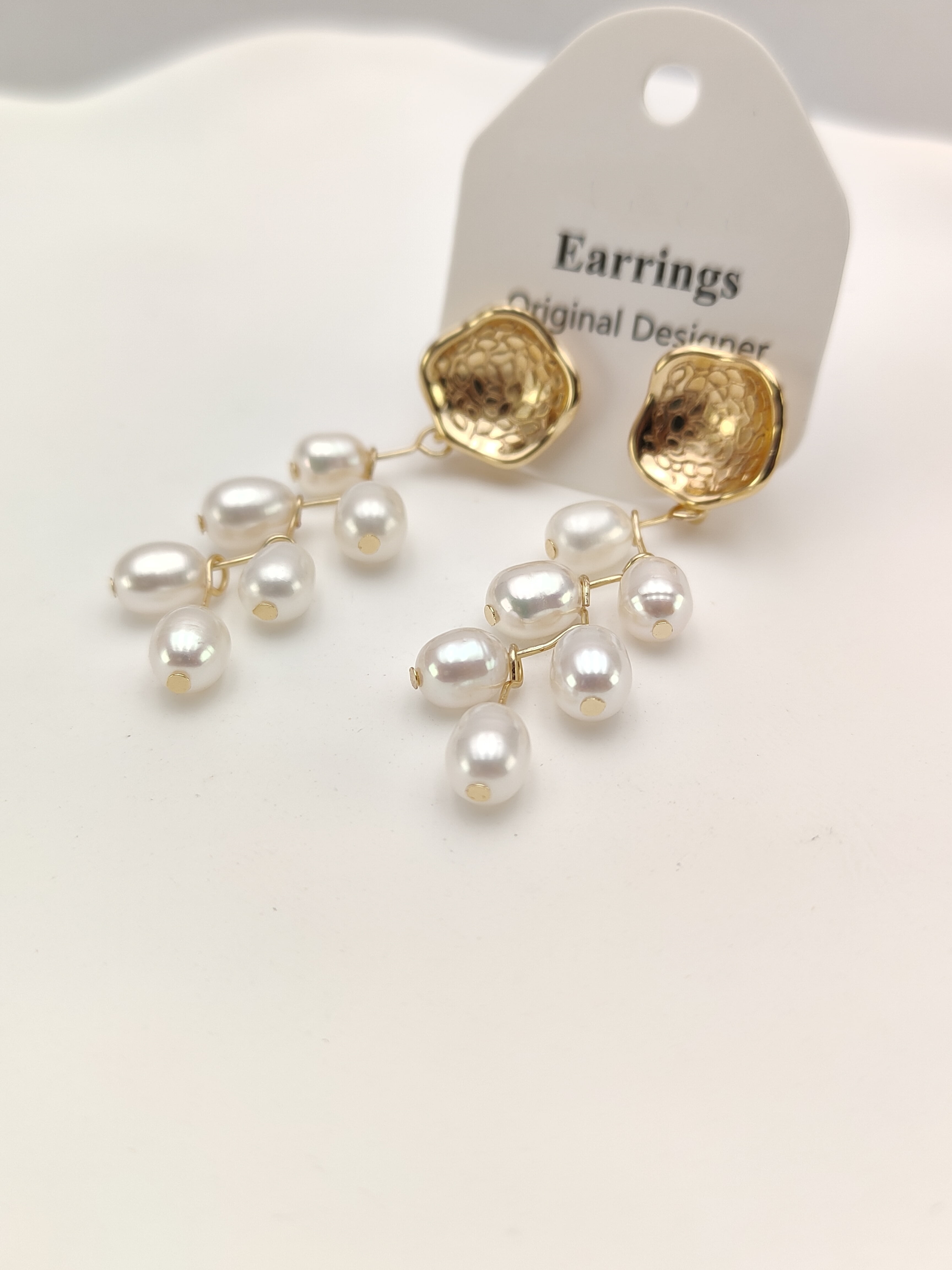 Yisun Yiway Natural Freshwater Pearl Wheat Drop Earrings for Women,  14k Gold Plated, Bullet Back