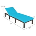 thumbnail image 4 of Costway Outdoor Rattan Lounge Chair Chaise Recliner Adjustable Cushioned Patio Turquoise, 4 of 12