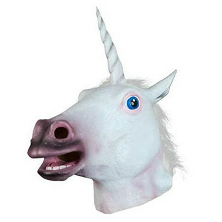Halloween Unicorn Horse Head Cosplay Costume Party Latex Prop Animal