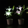 thumbnail image 3 of JYYYBF Solar LED Garden Lights Waterproof Potted Plant Lights with 2 Lily Flowers Yard Lamp for Landscape Outdoor Decorations, 3 of 7