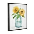 thumbnail image 3 of Stupell Industries Cottage Sunflower Blossom Vase Graphic Art Jet Black Floating Framed Canvas Print Wall Art, Design by Livi Finn, 3 of 6