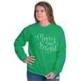 thumbnail image 4 of Cute Christmas Merry and Bright Women Plus Size Crewneck Sweatshirt Brisco Brands 2X, 4 of 5