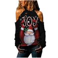 thumbnail image 2 of ICHUANYI Clearance Women Fashion Christmas Strapless Printing Long Sleeves Blouses Sweatshirt Tops ICHUANYI "ICHUANYI", 2 of 5