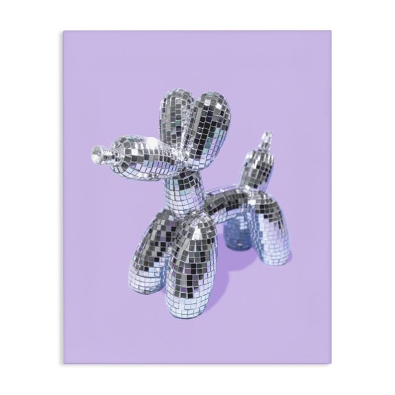 Stupell Industries Art Deco Disco Balloon Animal on Lilac Canvas Art, 16 x 20, by LISH Creative