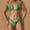 Green, variant on Women's Triangle String Bikini Set Clearance, Sexy Padded Thong Two Piece Swimsuit, Cute Halter Bathing Suit Green L