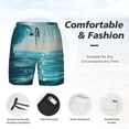 thumbnail image 3 of Fotbe Turquoise Ocean Reflection Traje de Baño para Hombre – Shorts de Natación de Secado Rápido con Forro y Bolsillos-X-Large, 3 of 6