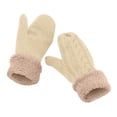 thumbnail image 2 of Luxalzxs Women Men Winter Warm Mittens Thermal Cable Knit Wool Fleece Lined Glove for Cold Weather, 2 of 2