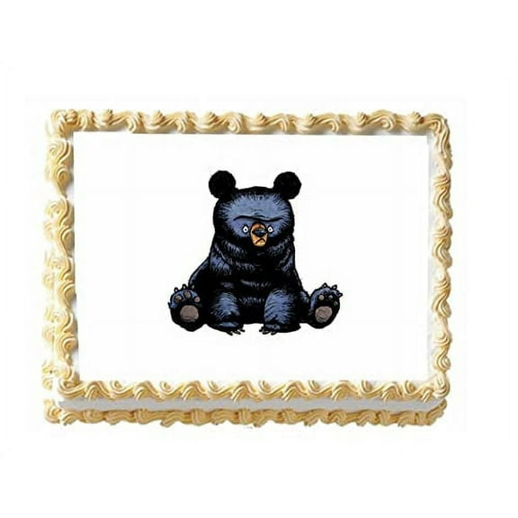 Whimsical Practicality's Grumpy Bear Edible Cake Topper fits 1/4 Sheet cake or larger