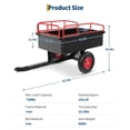 thumbnail image 7 of Heavy-Duty 750 LBS Capacity Poly Dump Cart - Quick-Release Dumping, 10" Tires, 15 Cubic Feet Steel Trailer for Garden, Yard & Towing Behind Lawn Mower, 7 of 7