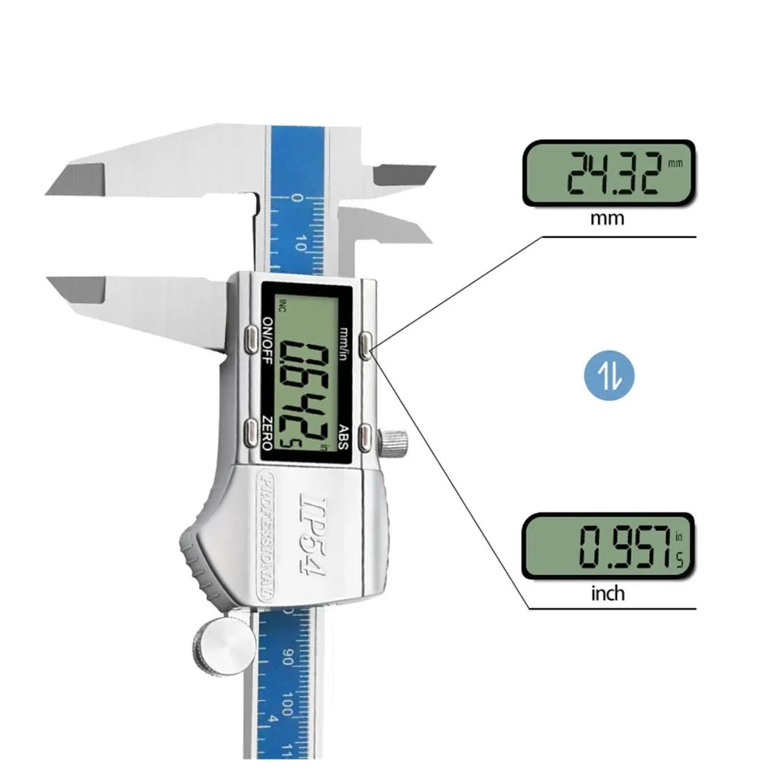 150mm Electronic Digital Caliper Stainless Vernier High Precision IP54Steel Measuring Tool