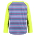 thumbnail image 6 of GEWSEY Women's Striped Long Sleeve T-Shirts Crewneck Loose Fit V Neck Tunic Top 2025 Fall Colorblock Blouse with Smocked (Yellow, XXL), 6 of 8