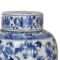 thumbnail image 2 of Benjara BM310024 15 in. Gloomy Ceramic Frame Blue & White Floral Print Decorative Jar, 2 of 5