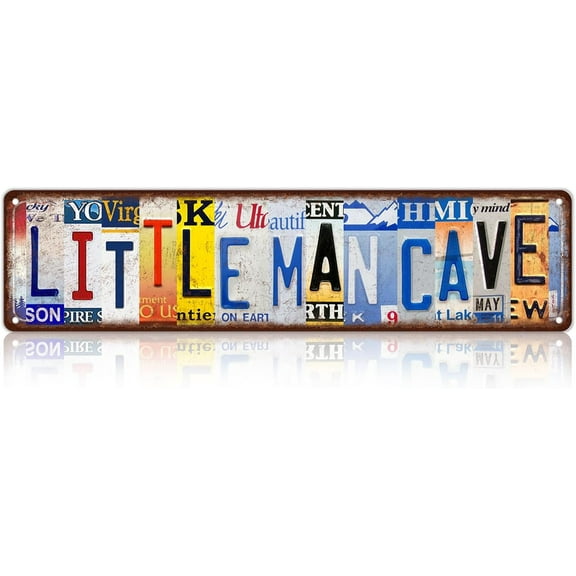Vintage Little Man Cave Decor Street Signs Kids Metal Tin Signs 16 x 4 Inches