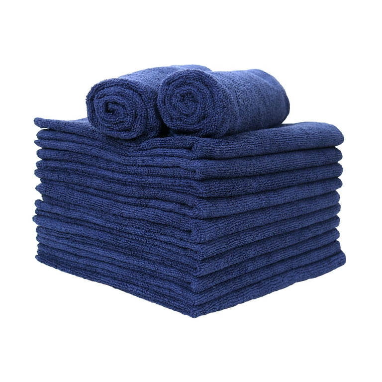 Arkwright Microfiber Gym Towels - Soft Quick Dry Hand Towel - 16 x 27 in. - (Bulk Case of 180) Navy Blue