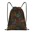 thumbnail image 1 of Xecao Polynesian Turtles Pattern Sports Drawstring Backpack - String Swim Gym Bag with Wet Proof Pocket for Women&Men-Medium, 1 of 6