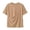 Khaki, variant on Unisex Short Sleeve Tee With Front Big Pocket, Casual Cotton Top For Phone Snacks Everyday Wear
