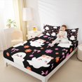 thumbnail image 4 of jejeloiu Cartoon Ghost Full Size Sheets,Colorful Flower Floral Bed Sheets,Pink Bowtie Bow Sheet Sets For Girls,Luxury Bedroom Decor,4 Pieces, 4 of 7
