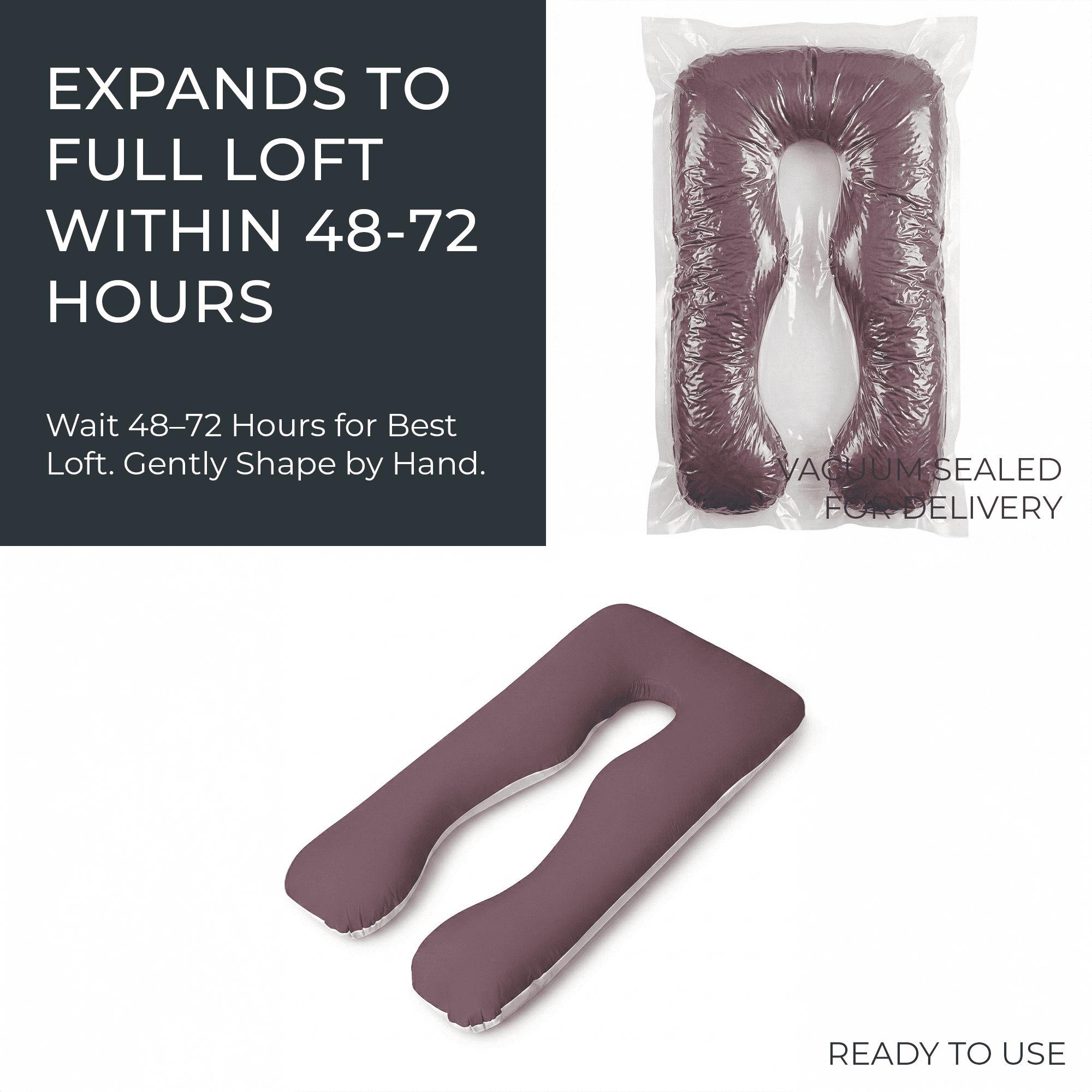 Olena Casa U Shaped Pregnancy Pillow Full Body Maternity Body Pillows for Side Sleepers, Back Pain Relief & Recovery Support Pillow, Pregnancy Pillows for Sleeping, Chocolate Beige 55x29x8 In