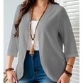 thumbnail image 3 of Posijego Womens Plus Size Cardigans 3/4 Sleeve Open Front Lightweight Causal Soft Cardigan Summer Loose Cover ups Jackets, 3 of 7