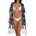 thumbnail image 4 of SCRAWLGOD Piano Music Notes Print Womens Swimsuit Cover Up Skull Print Long Flowy Swimsuit Coverup Lightweight Soft Beach Cover Up for Pool Party, 4 of 6