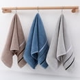 thumbnail image 7 of Blue Thickened Soft Absorbent Cotton Face Towel Plain Color Quick Dry Multipurpose For Bathroom Gym Spa Salon Home 27.6 X 13.0 In, 7 of 7
