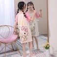 thumbnail image 3 of Kawaii Sanrio Milk Silk-Camisón de Hello Kitty para niños, ropa bonita de verano para el hogar, pijamas de Anime para niñas, 3 of 4