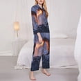 thumbnail image 3 of Fotbe Winter Fire Dragon Conjunto de Pijama de Manga Larga para Mujer con Estampado, Ropa de Dormir de 2 Piezas, Conjunto de Casa Suave y Cómodo con Bolsillos-Small, 3 of 7
