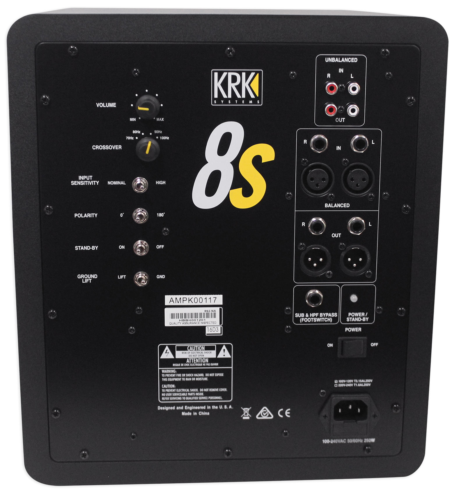 KRK 8S v2 109w Active Studio Subwoofer D Amp+MDF Enclosure+Headphones - Walmart.com