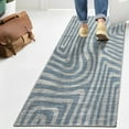 thumbnail image 5 of JONATHAN Y WSH309A-28 Maze Abstract Two-Tone Low-Pile Machine-Washable Blue/Cream 2 ft. x 8 ft. Runner Rug, Bohemian, Pet Friendly, Stain Resistant, Easy to Clean, for Living Room; Kitchen, Bedroom, 5 of 10