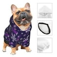 thumbnail image 3 of Fotbe Christmas Purple Snowflakes Print Small Dog Sweater Hoodies Pet Grey Hooded Soft Fleece Sweatshirts with Pocket Fall Winter Puppy Cat Sweaters Warm Clothes-X-Small, 3 of 7