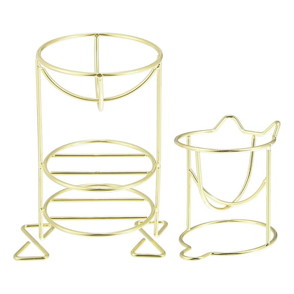 2pcs Makeup Sponge Holder Beauty Sponge Dry Stand Makeup Beauty Egg Drying Stand for Vanity Gold Tone