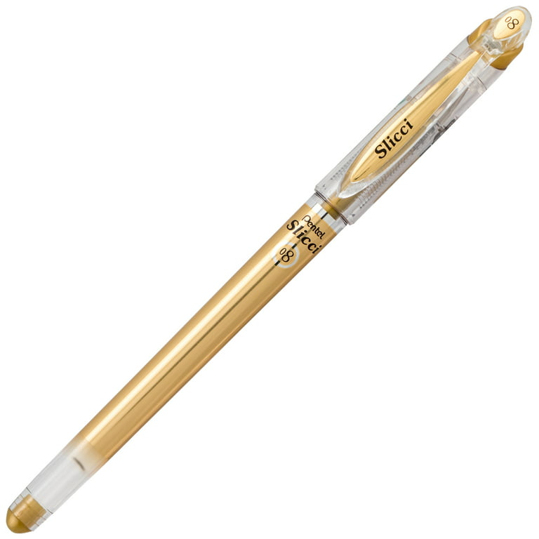 Pentel Slicci Metallic Gel Pens .8mm 2/Pkg-Gold Ink 