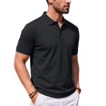 thumbnail image 5 of HAJWOH Men's Classic Fit Polo Shirts M Solid Color Short Sleeve Casual Wear Everyday Work Golf Tee, 5 of 6