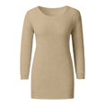 thumbnail image 5 of Women's Plush Fleece Pullover Sweater, Loose Fit Crewneck Long Sleeve Fuzzy Top, Soft Cozy Casual Sweatshirt for Fall Winter Daily Wear Khaki, 5 of 6