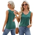 thumbnail image 5 of Zoeecloth Womens Vest Topst-Shirts Crew Neck Tops Women's Cotton Versatile Tee Fashion Buttons Sleeveless Tee Sizes S-XXL, 5 of 9