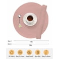 thumbnail image 6 of 13 Inch Round Placemats Set of 4, Pink Pure Color Non Slip Heat Insulation PP Table Mats, Aesthetics Contemporary Luxury Washable Place Mats for Kitchen Dining Party Table Decor, 6 of 7
