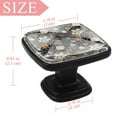 thumbnail image 4 of 4 Pcs Square Cabinet Handle Cupboard Knob Drawer Pulls Handle Abstract Black Floral Grey Drawer Knobs with Screws Furniture Decoration, 4 of 7