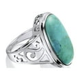 thumbnail image 3 of Bling Jewelry Womens Southwest  Silver Ring with Large Blue Turquoise Gemstone and Filigree Band, 3 of 5