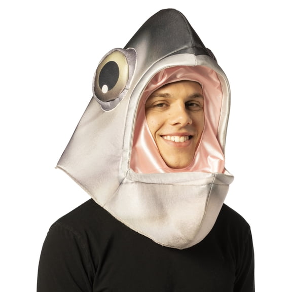 Imposta Costumes Open Mouth Fish Headpiece Halloween Costume, Silver, Men and Women, One Size Fits Most, 30181-OS