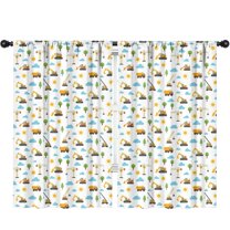 Blackout Kids Curtains,Cartoon Construction Vehicles Suns Childrens Insulated Curtains Set Of 2,Bedroom Essentials,Toddler Room Decor 52"x84"