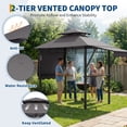 thumbnail image 3 of Heavy Duty Grill Gazebo with Double-Tiered Canopy, Side Shelves, LED Lights, Hooks & Bottle Opener for Patio, Backyard & Garden, 3 of 7