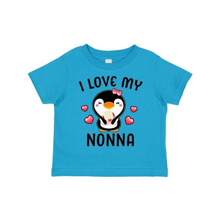 

Inktastic I Love My Nonna with Cute Penguin and Hearts Gift Toddler Toddler Girl T-Shirt