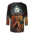 thumbnail image 4 of Halloween Shirts for Women Cute Pumpkin Ghost Graphic Tees 3/4 Sleeve Tops Loose Casual Crewneck Blouses Tshirts 2025, 4 of 4