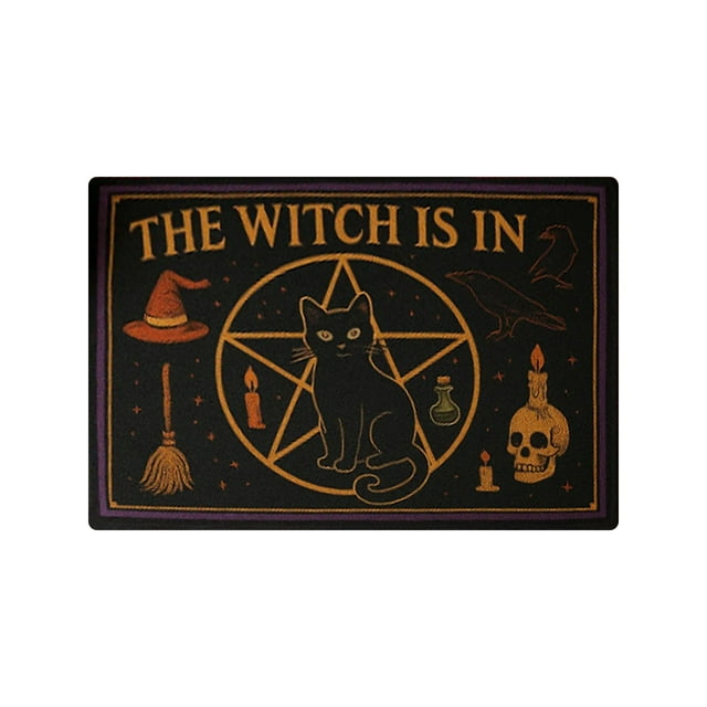 Halloween Rug Festive Carpet for Living Room Floor Entrance Seasonal Decorative Mat with Soft Velvet Texture